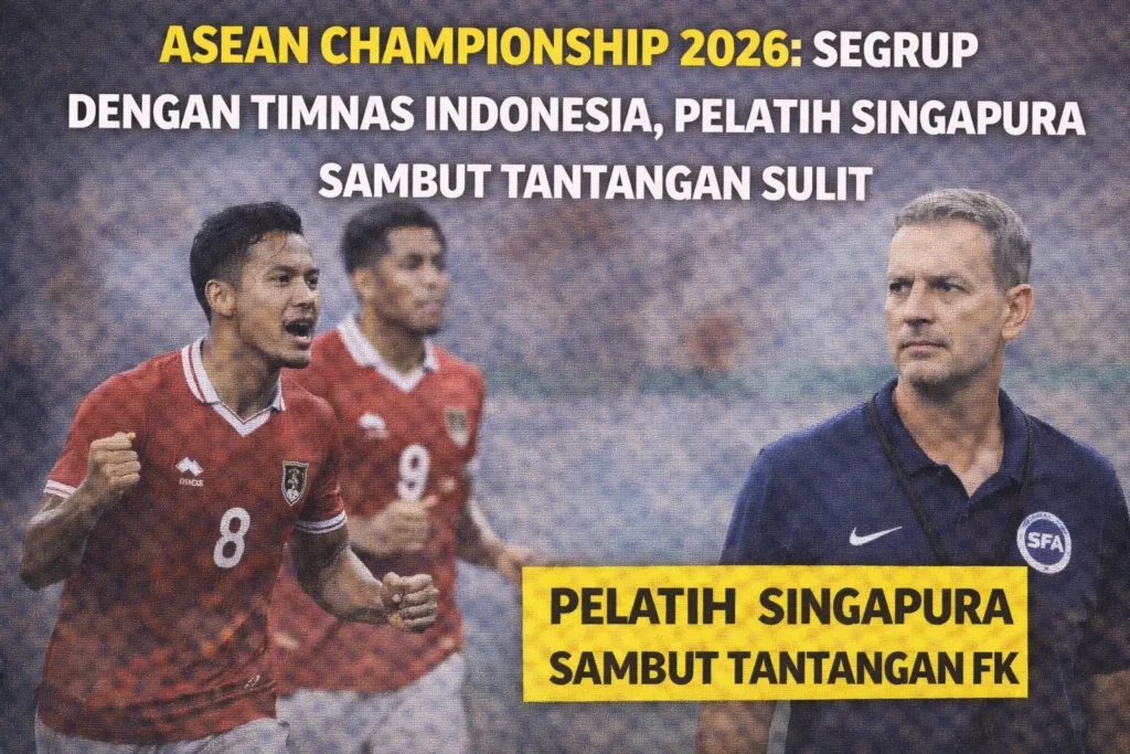 ASEAN Championship 2026 Segrup dengan Timnas Indonesia, Pelatih Singapura Sambut Tantangan Sulit
