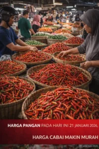 Read more about the article Harga Pangan Pada Hari Ini 21 Januari 2026, Harga Cabai Makin Murah