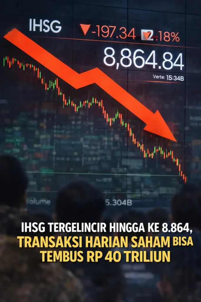 IHSG Tergelincir Hingga ke 8.864, Transaksi Harian Saham Bisa Tembus Rp 40 Triliun