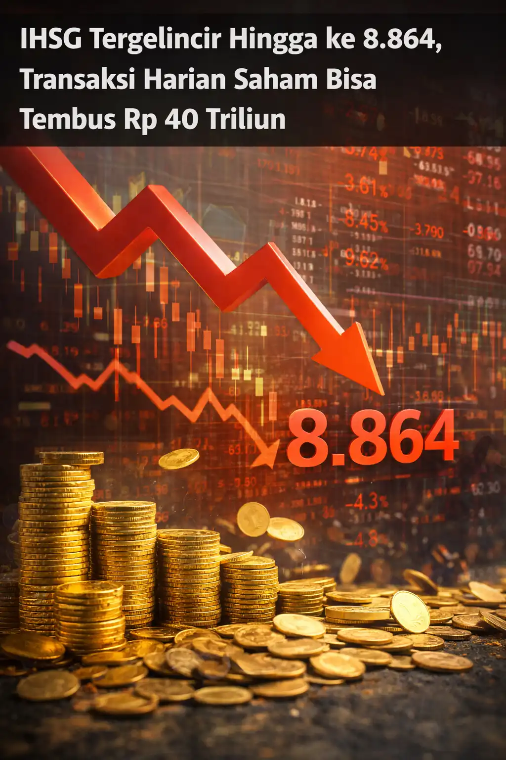 Read more about the article IHSG Tergelincir Hingga ke 8.864, Transaksi Harian Saham Bisa Tembus Rp 40 Triliun