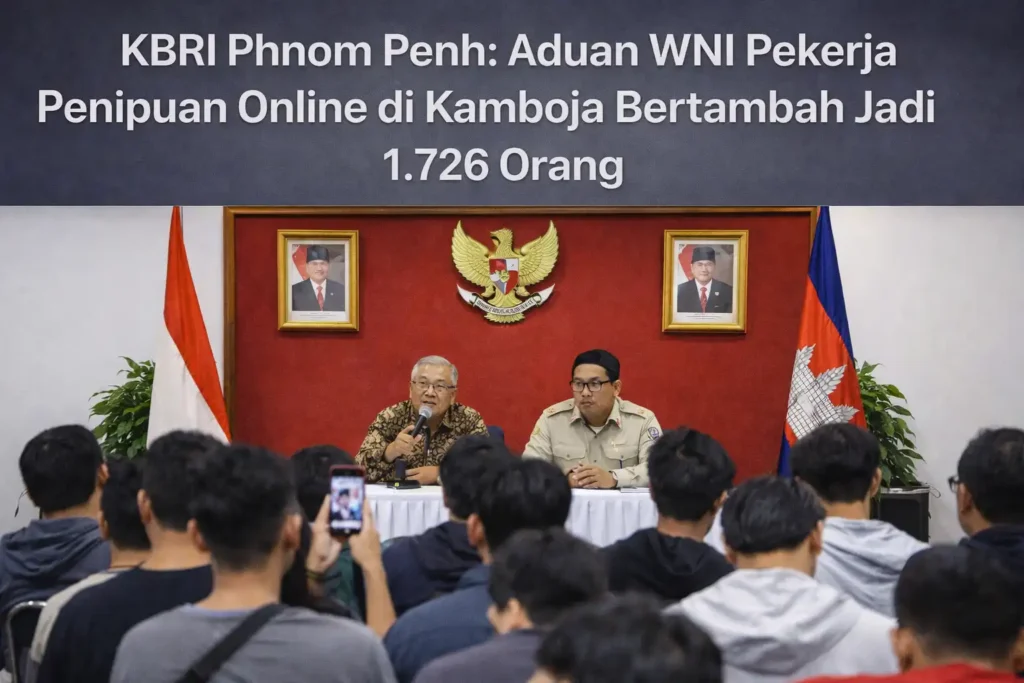 KBRI Phnom Penh Aduan WNI Pekerja Penipuan Online di Kamboja Bertambah Jadi 1.726 Orang