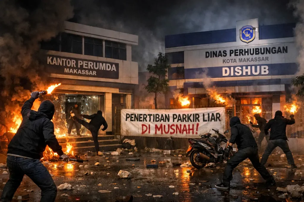 Kantor Perumda dan Dishub Makassar Diteror Sekelompok Orang Misterius, Diduga Terkait Penertiban Parkir Liar