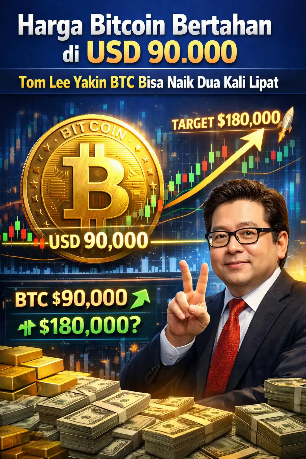 Read more about the article Harga Bitcoin (BTC) Bertahan di USD 90.000, Tom Lee Yakin BTC Bisa Naik Dua Kali Lipat